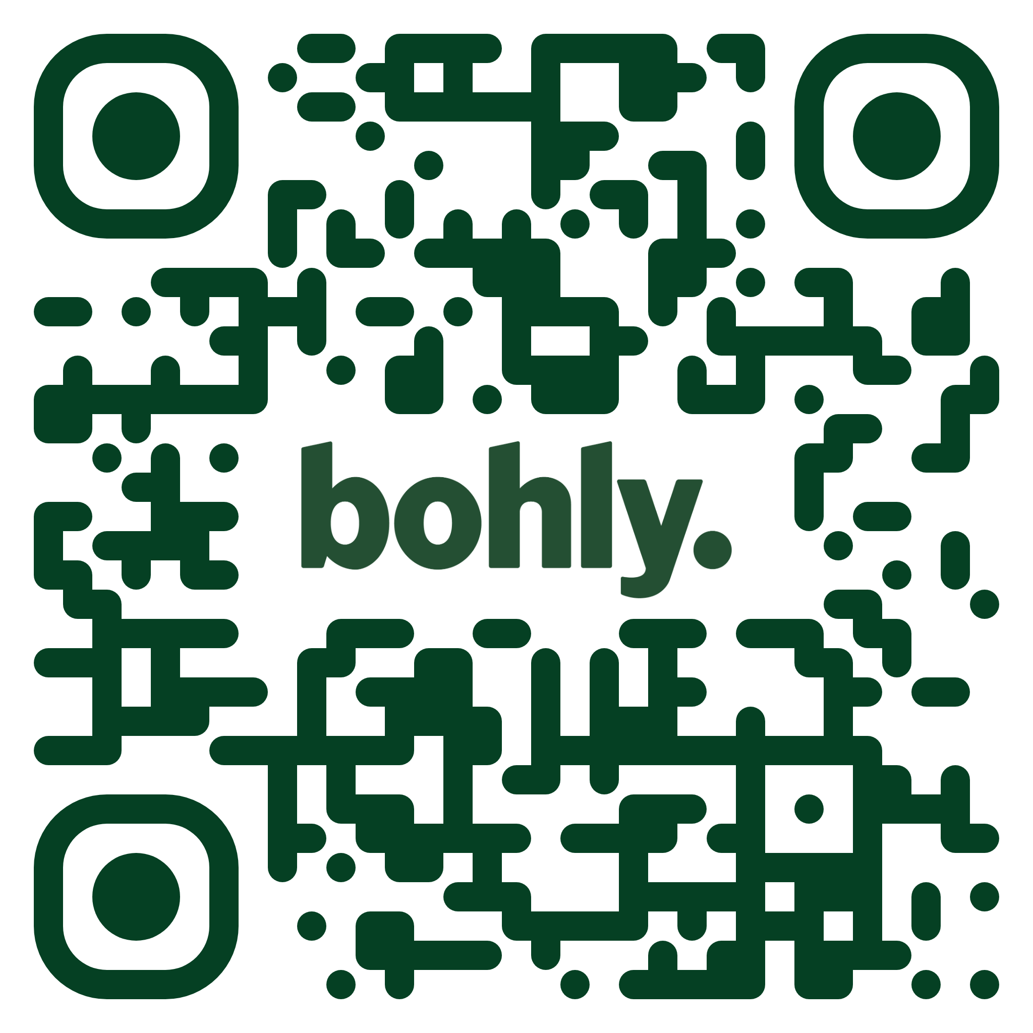 bohly. QR code — green on light